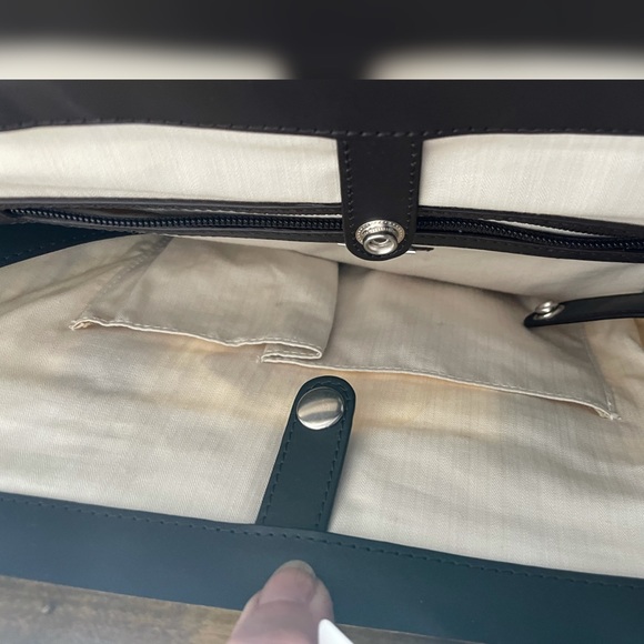 Reiss large satchel bag in lustery tweed w leathr - Picture 8 of 13